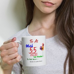 Tasse anniversaire 55 ans gag d’encre mug