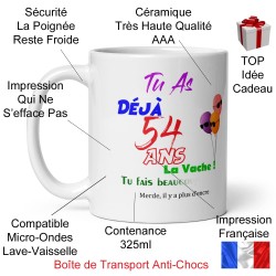 Mug anniversaire 54 ans tasse blague d’encre