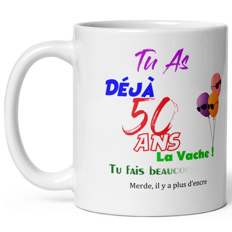Mug anniversaire 50 ans effacé
