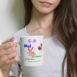 Tasse 50 ans drôle anniversaire visuel bougie