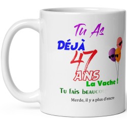 Mug anniversaire 47 ans effacé