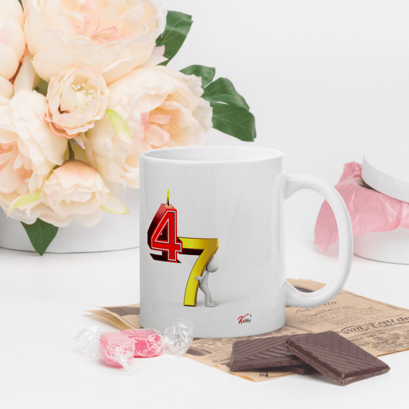 Mug anniversaire 47 ans tasse drôle bougie