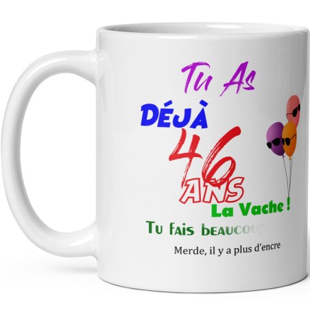 Mug anniversaire 46 ans effacé