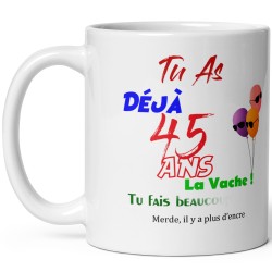 Mug anniversaire 45 ans effacé