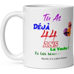 Mug anniversaire 44 ans effacé
