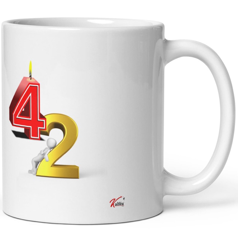 Mug anniversaire 42 ans Kalféa idée cadeau pas chère