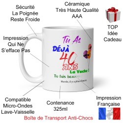 Mug anniversaire 40 ans Kalféa drôle