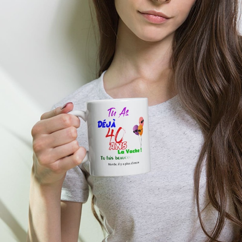 Mug anniversaire 40 ans Kalféa drôle