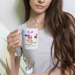 Tasse anniversaire 39 ans humour bougie visuelle