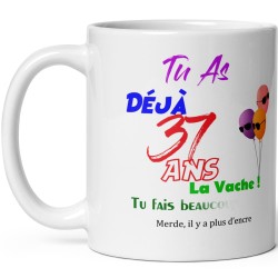 Mug anniversaire 37 ans effacé