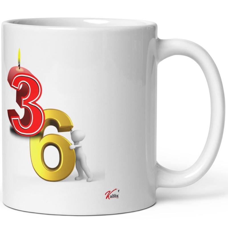 Tasse anniversaire 36 ans mug Kalféa drôle