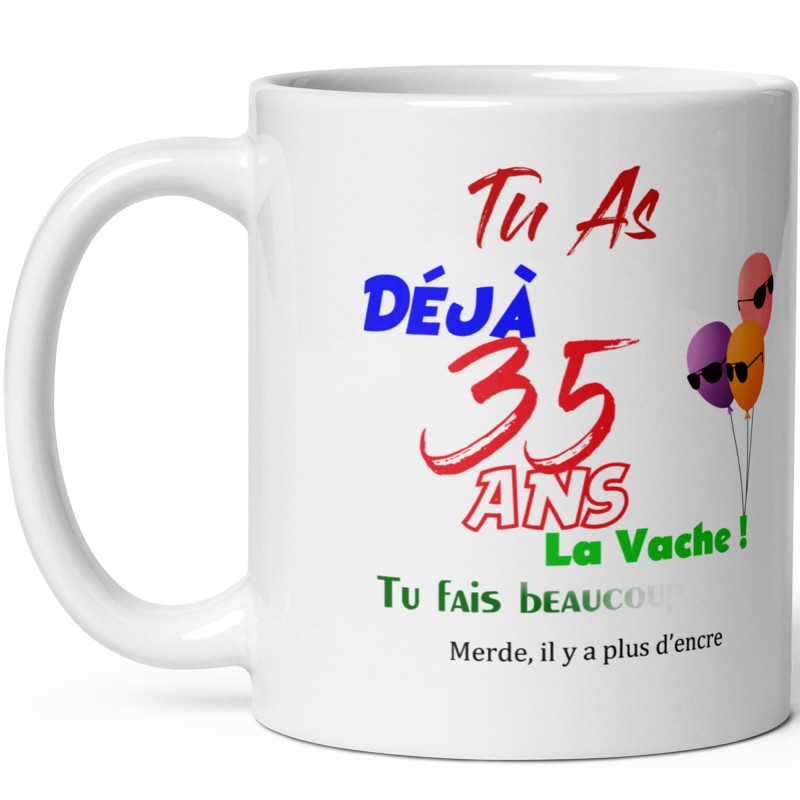 Mug anniversaire 35 ans effacé