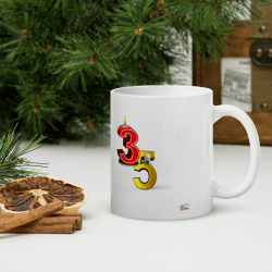 Mug anniversaire 35 ans drôle bougie visuelle