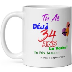 Mug anniversaire 34 ans effacé