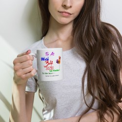 Tasse 34 ans humour mug anniversaire cadeau pas cher