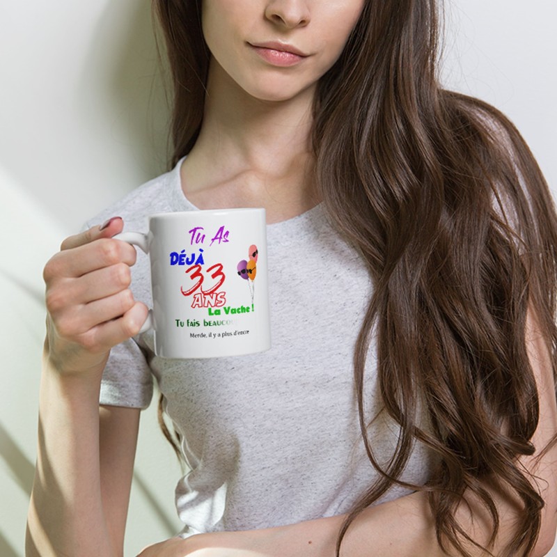 Mug 33 ans idée cadeau pas chère anniversaire