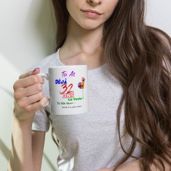 Mug anniversaire 32 ans Kalféa tasse drôle