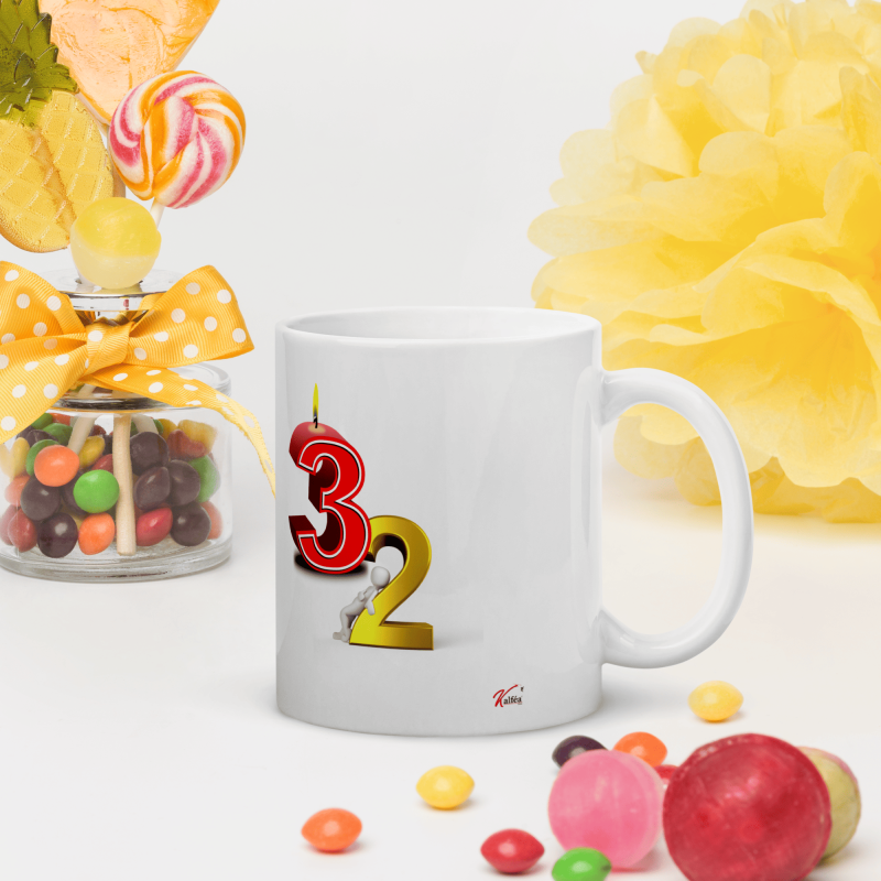 Mug anniversaire 32 ans Kalféa tasse drôle