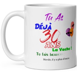 Mug anniversaire 30 ans effacé