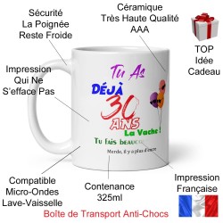 Mug anniversaire 30 ans Kalféa tasse marrante