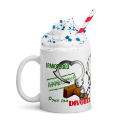 Tasse divorce drôle Bravo approuvé avec menottes
