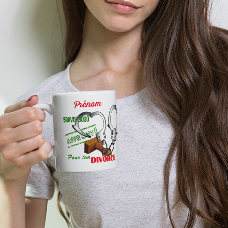Mug divorce personnalisable avec le prénom