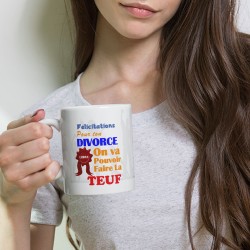 Mug divorce humoristique tasse fête approuvée