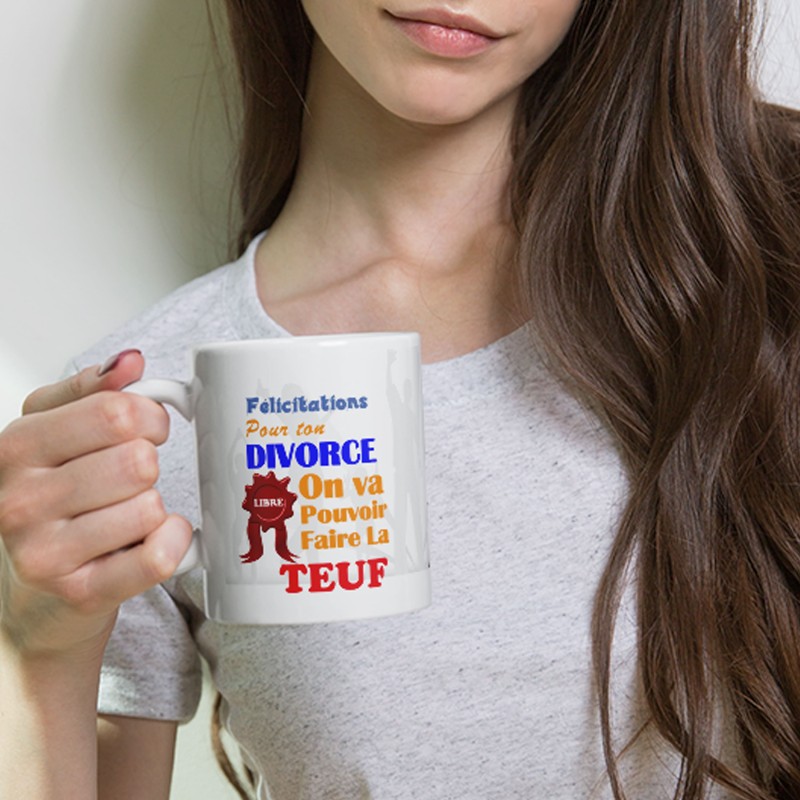 Mug divorce humoristique tasse fête approuvée