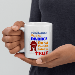 Mug divorce humoristique tasse fête approuvée