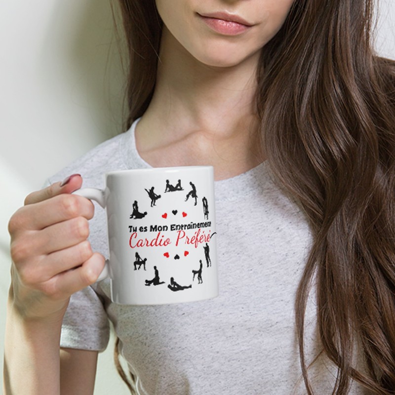 Mug coquin cardio tasse drôle pour couple amoureux