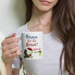 Tasse retraite personnalisée prénom mug tortue humour