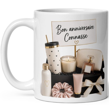 Mug bon anniversaire connasse à offrir avec de l'humour