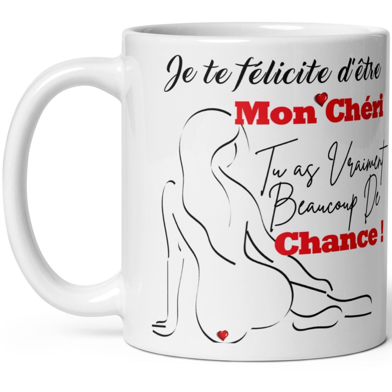 Mug à offrir à son chéri qui a beaucoupde chance