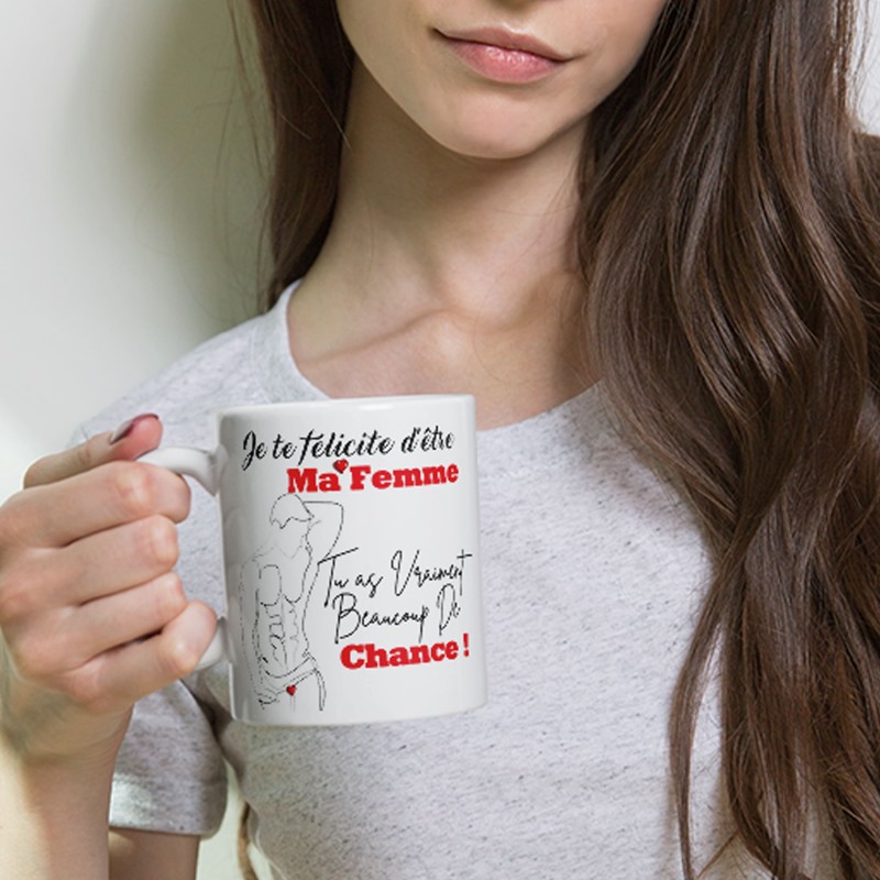 Mug Ma Femme chanceuse drôle et romantique tasse originale