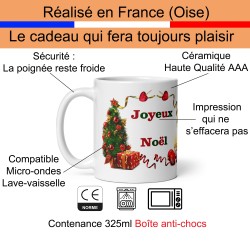 Mug Noël Joyeux Noël tasse festive sapin cadeaux