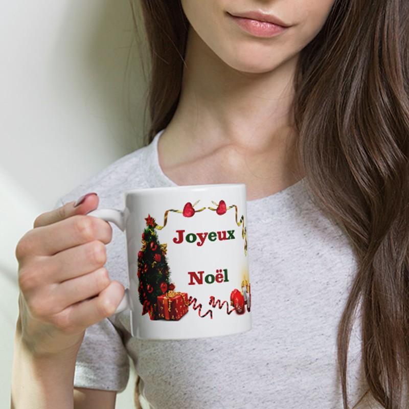 Mug Noël Joyeux Noël tasse festive sapin cadeaux