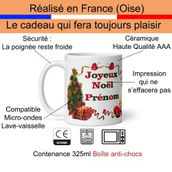 Tasse Noël personnalisée prénom mug Joyeux Noël