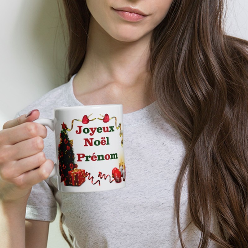 Tasse Noël personnalisée prénom mug Joyeux Noël