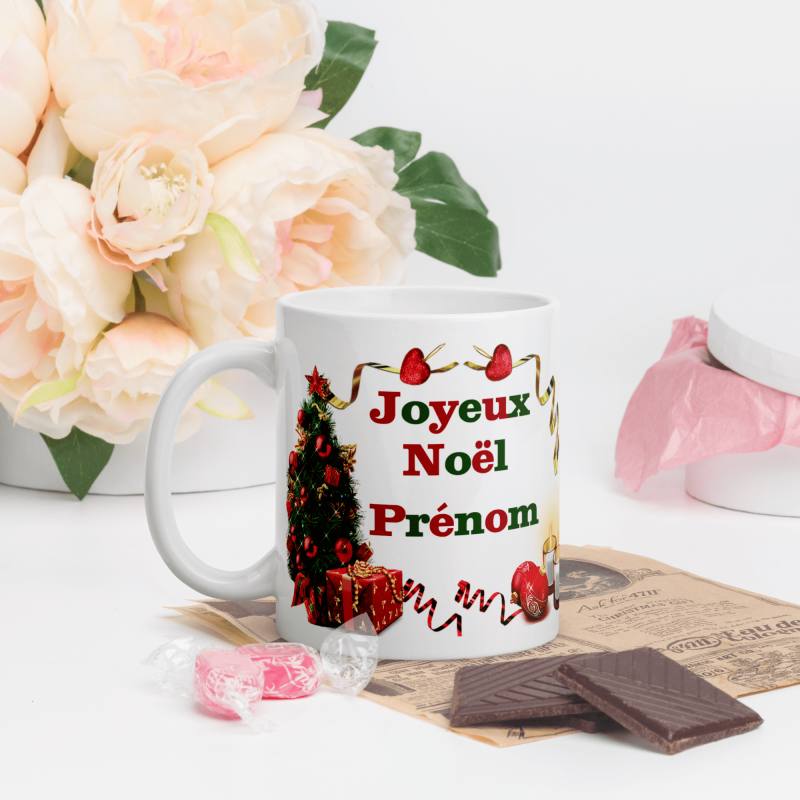Tasse Noël personnalisée prénom mug Joyeux Noël