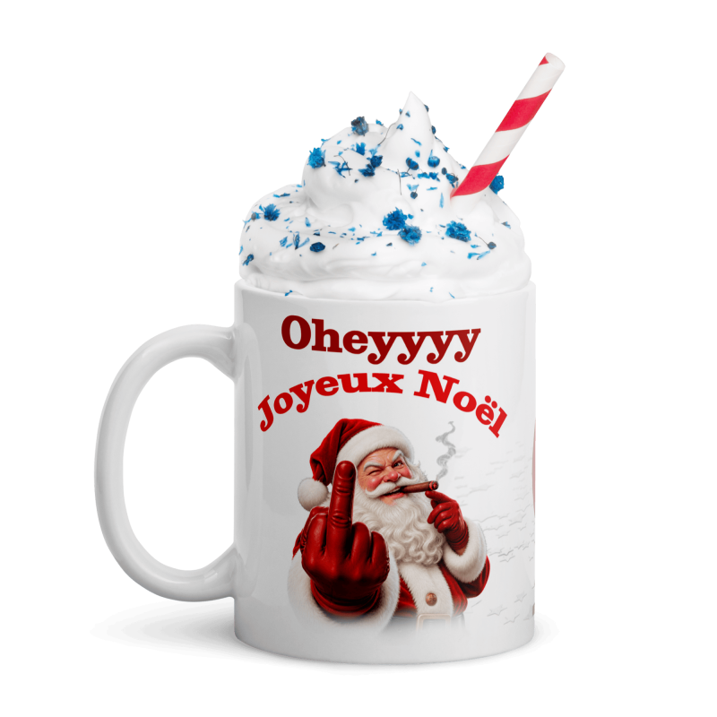 Mug Noël drôle père Noël rebelle tasse originale