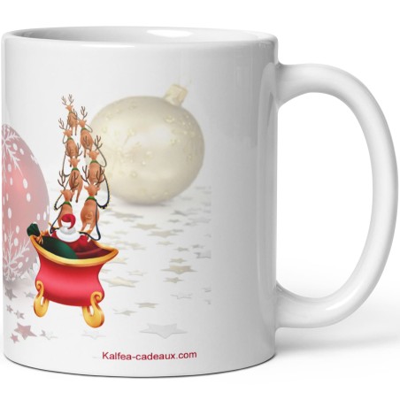 Mug Noël personnalisable prénom père Noël doigt d'honneur
