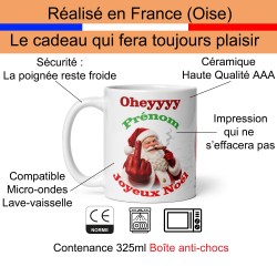 Mug Noël personnalisable prénom père Noël doigt d'honneur