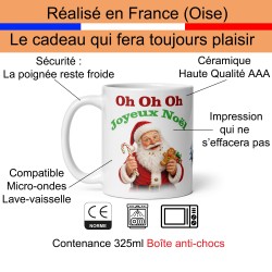 Mug Noël joyeux père Noël gourmand tasse festive