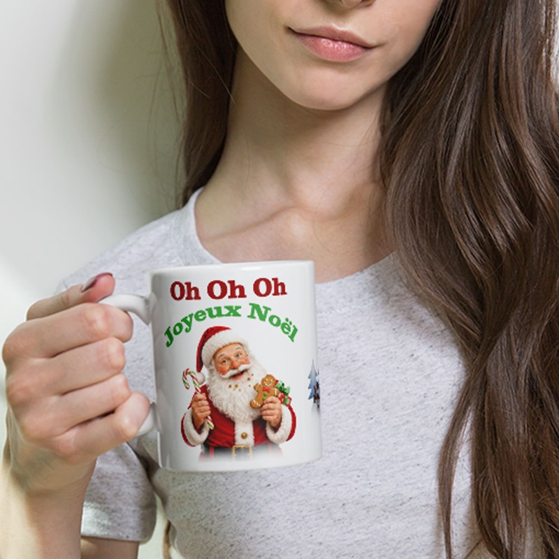 Mug Noël joyeux père Noël gourmand tasse festive