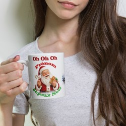 Mug Noël personnalisé prénom père Noël gourmand