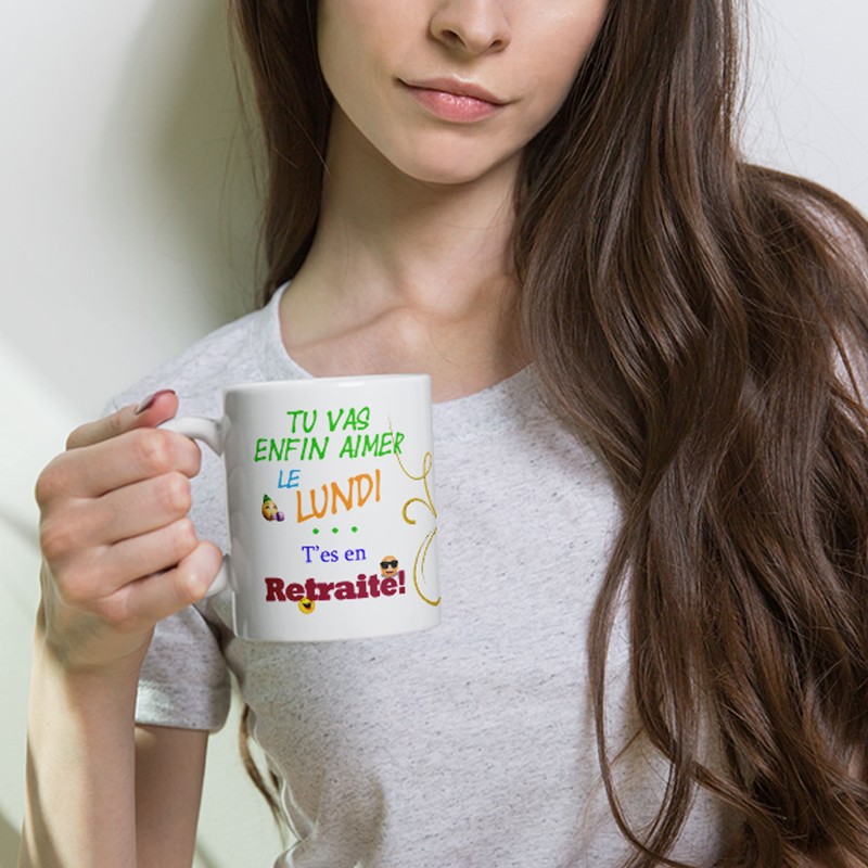 Tasse retraite lundi heureux mug cadeau à offrir