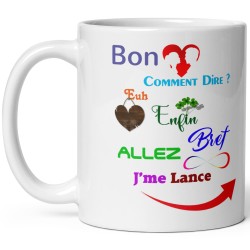 Mug pour homme ou femme timide qui a du mal à dire Je t'Aime