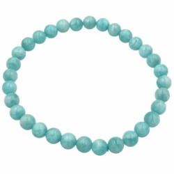Bracelet en perles rondes de howlite bleu turquoise sur fond clair