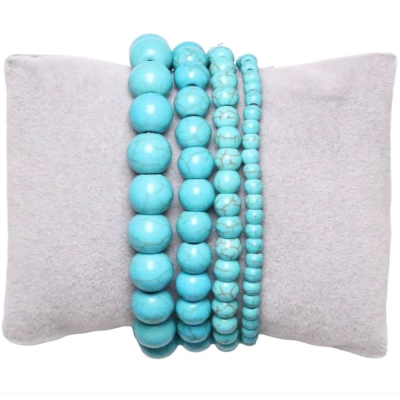 Bracelet howlite turquoise en perles naturelles | Kalféa