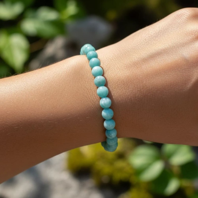 Bracelet howlite turquoise en perles naturelles | Kalféa